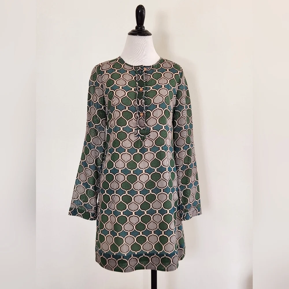 || TORY BURCH || Shift dress wool lined long sleeves pockets buttons sz 4